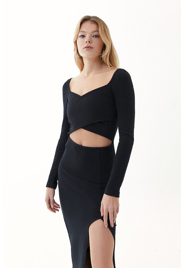 OXXO Rochie cambrata cu decupaj frontal Jackbelcut - Negru