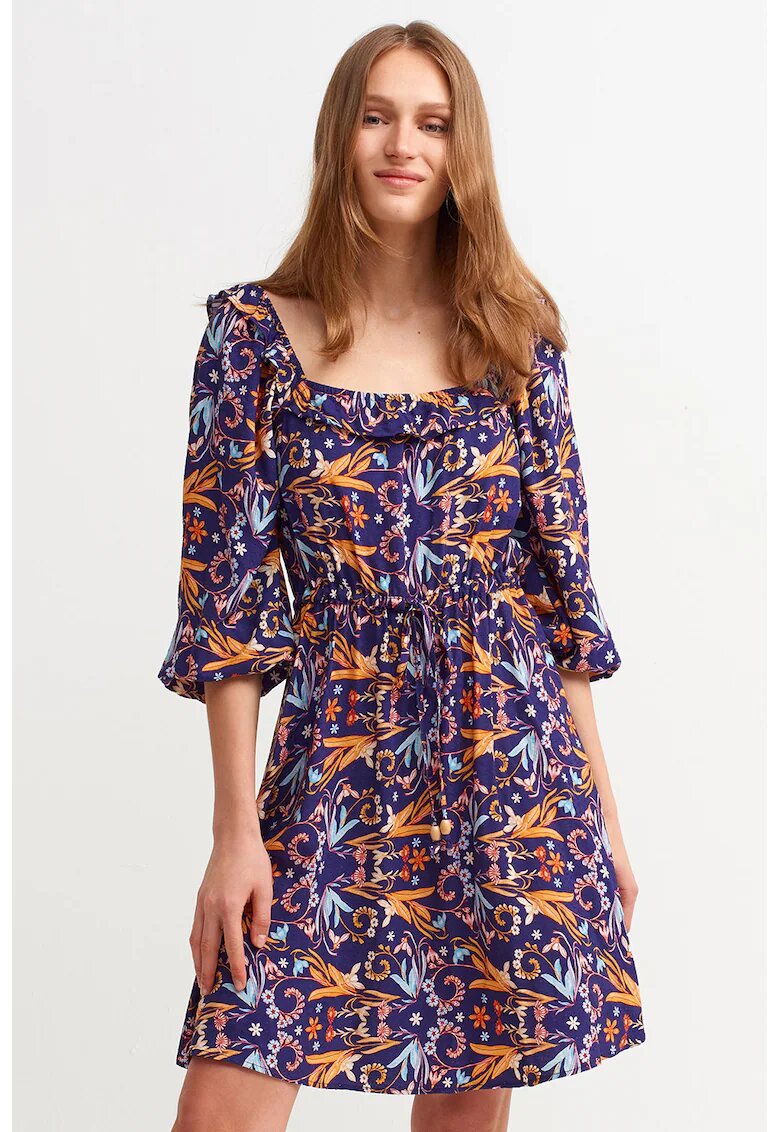 OXXO Rochie evazata cu model - Portocaliu/Ametist