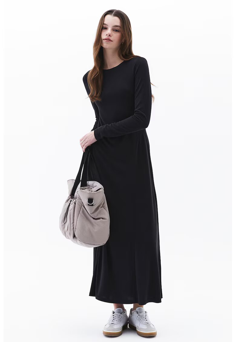 OXXO Rochie maxi din amestec de modal cu maneci lungi - Negru