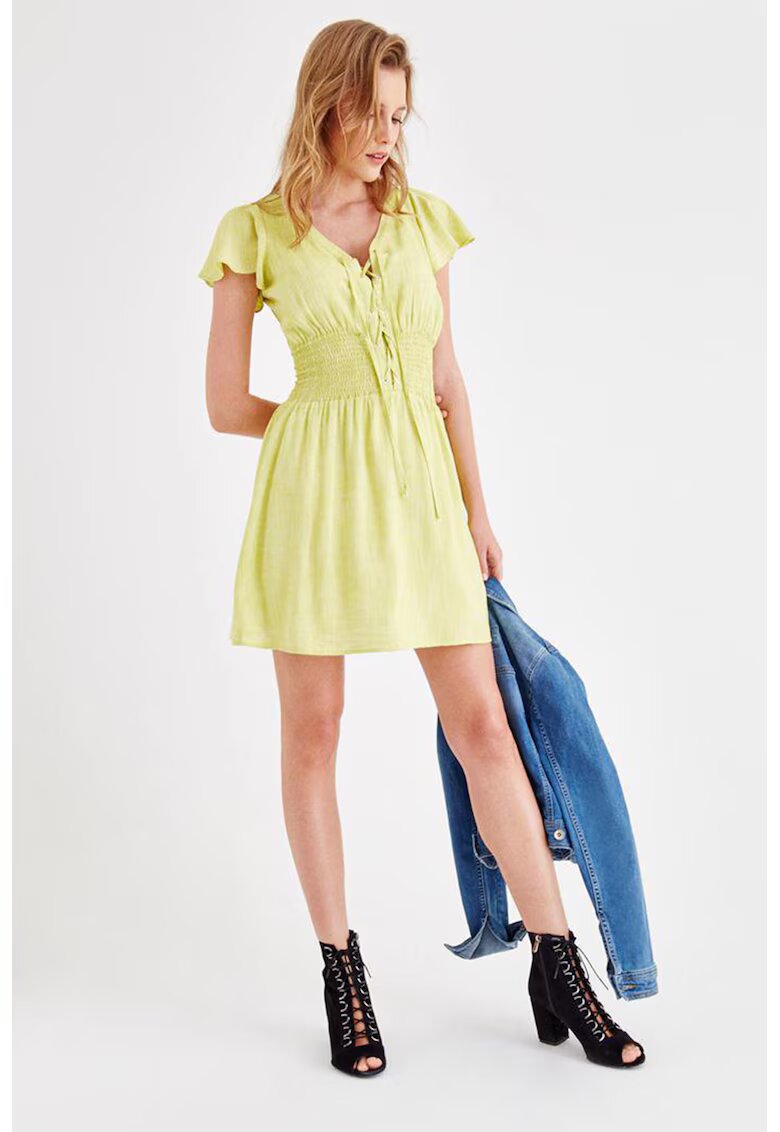 OXXO Rochie mini cu decupaje pe umeri - Galben pai