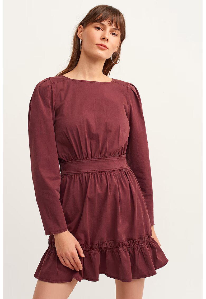 OXXO Rochie mini cu volane - Rosu inchis