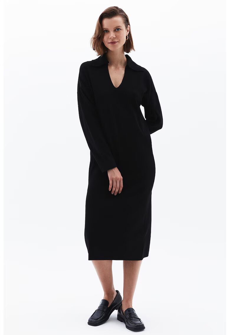 OXXO Rochie-pulover cu decolteu in V - Negru