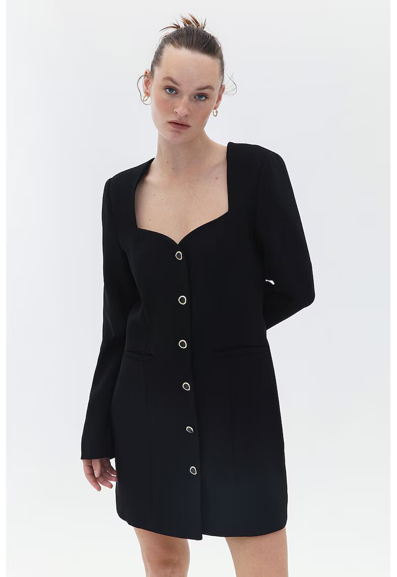 OXXO Rochie-sacou cu buzunare cu refilet - Negru