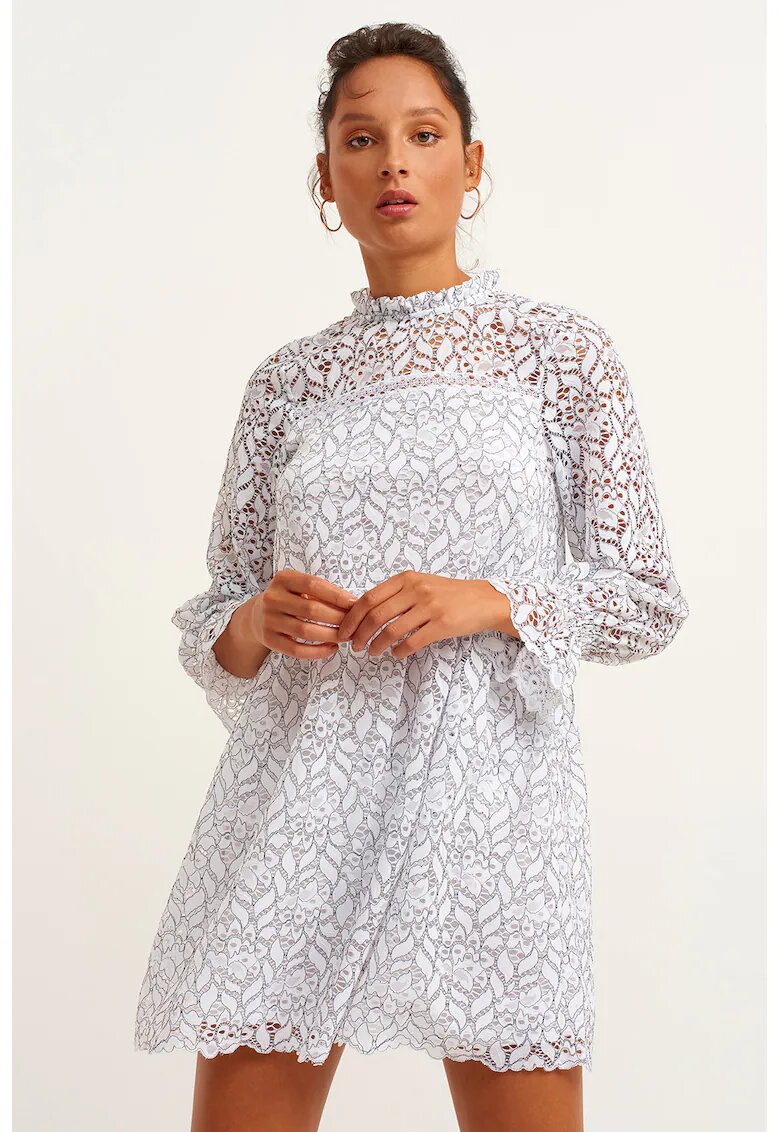 OXXO Rochie scurta cu model din dantela - Alb