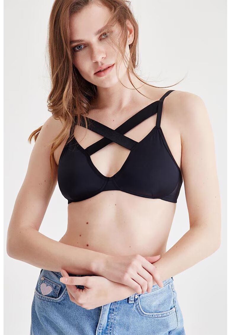 OXXO Sutien uni triunghiular - Negru
