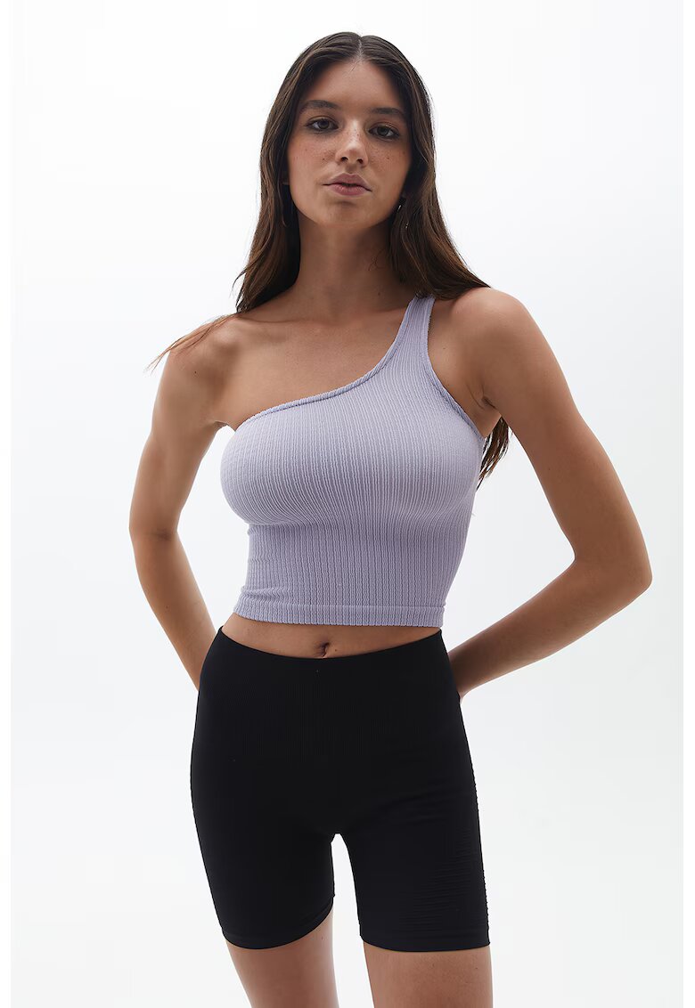 OXXO Top crop cu decupaj pe un umar - Lila