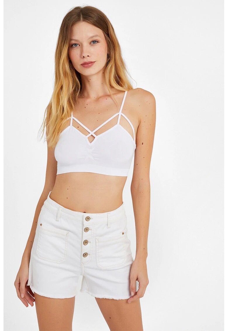OXXO Top crop uni - Alb optic