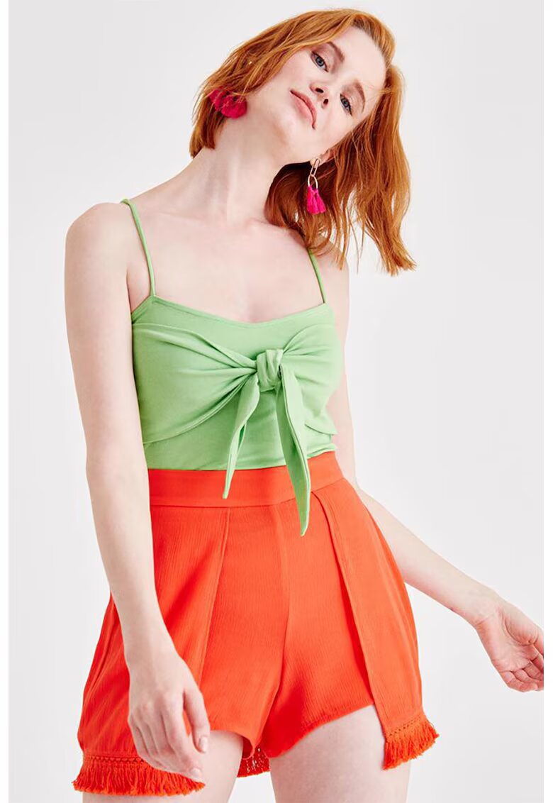 OXXO Top slim fit cu funda - Verde pal