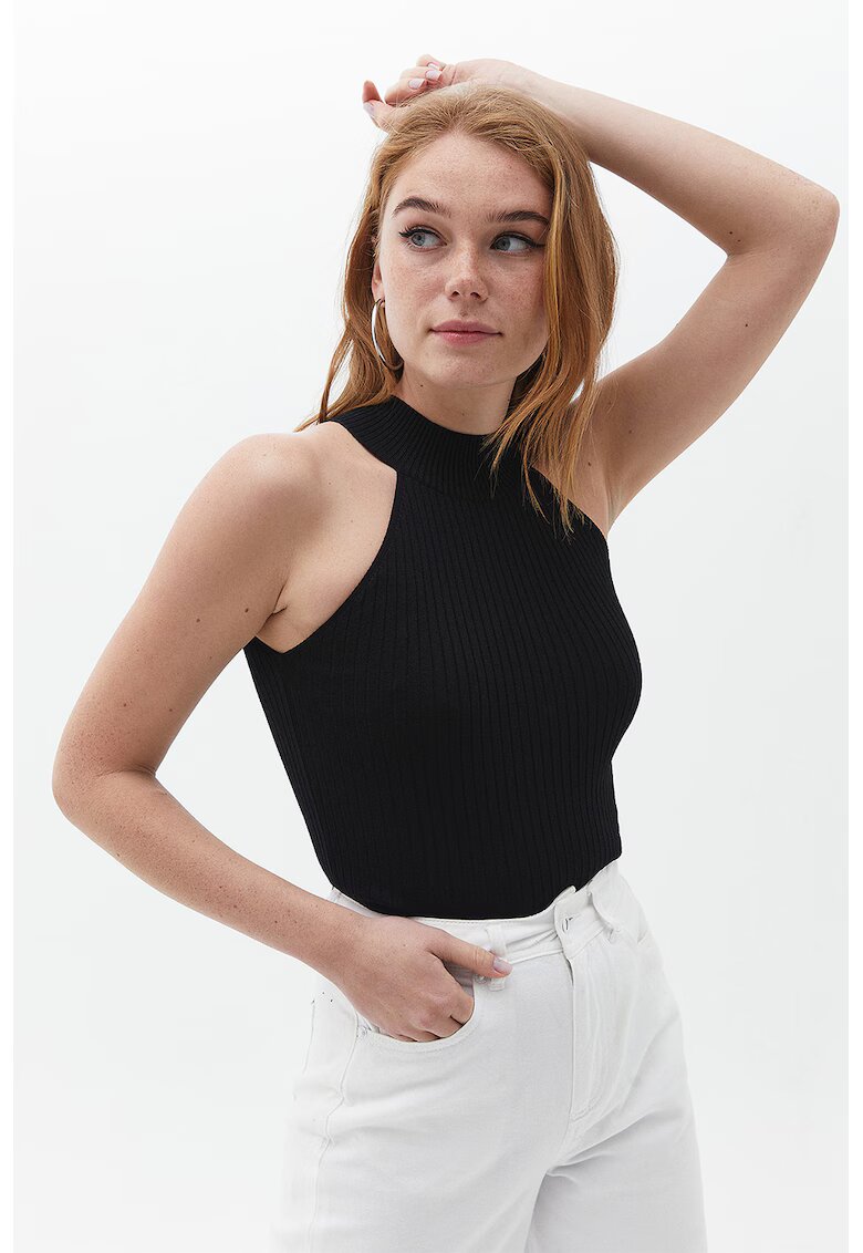 OXXO Top slim-fit - Negru