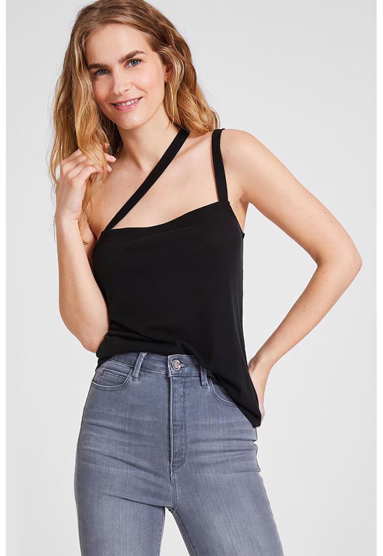 OXXO Top uni de lyocell - Negru