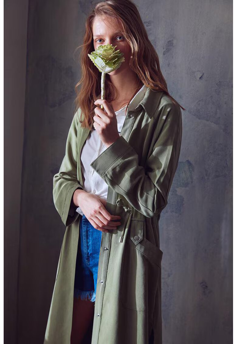 OXXO Trenci din lyocell cu slit lateral - Verde sparanghel