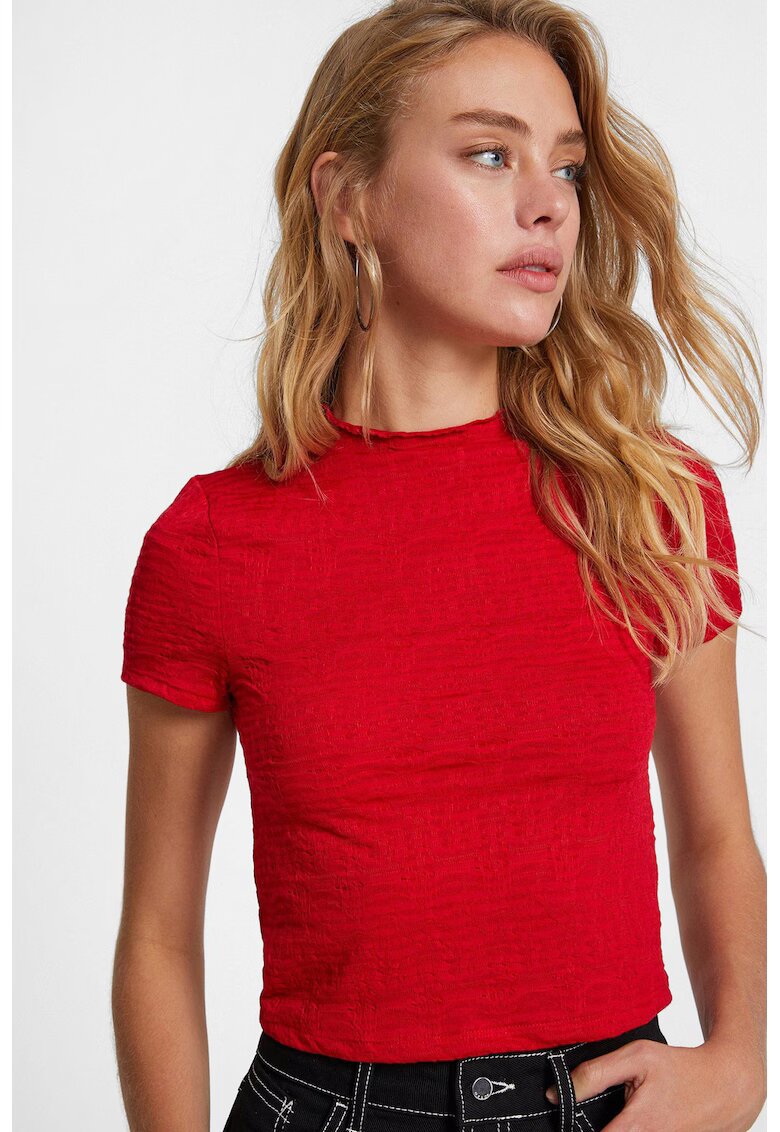 OXXO Tricou crop - Rosu vermillion