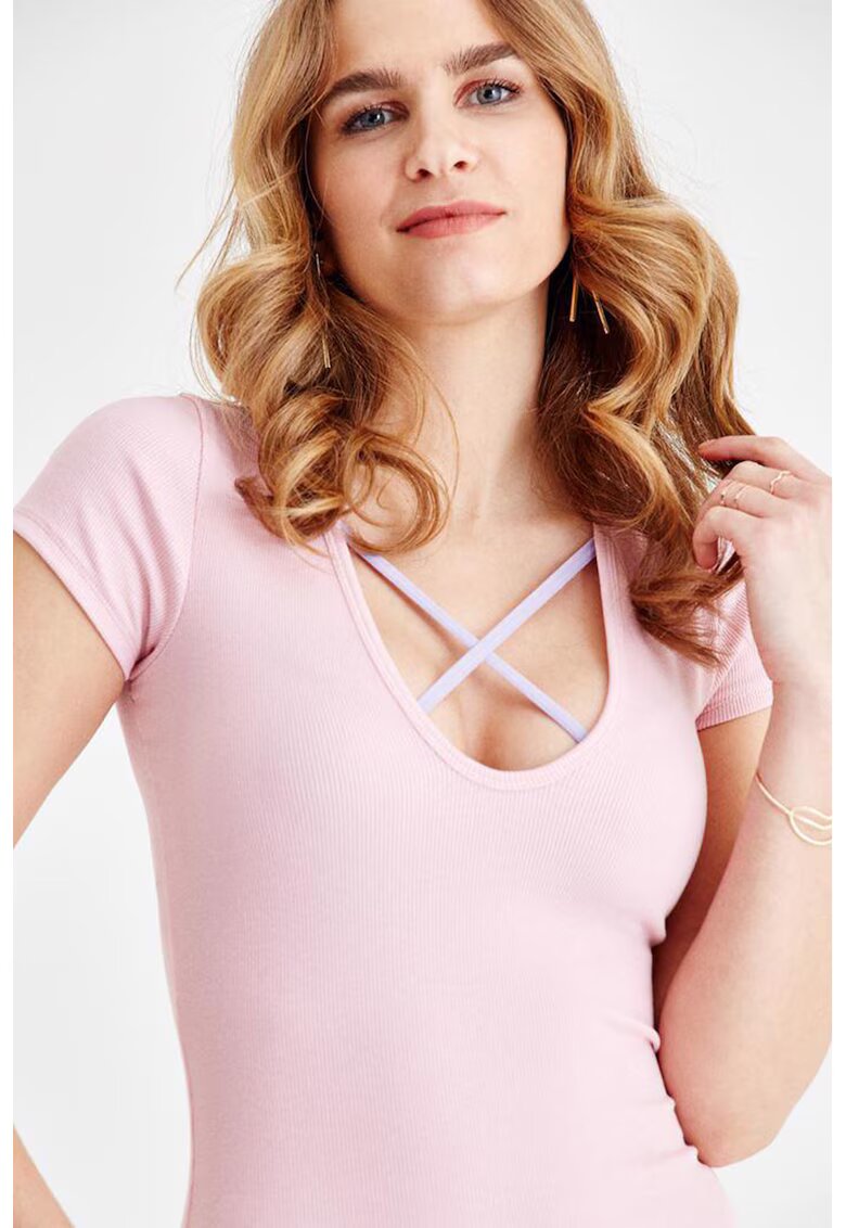 OXXO Tricou din amestec de bumbac - Roz pal