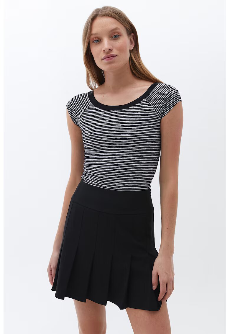 OXXO Tricou slim-fit cu model in dungi - Alb/Negru