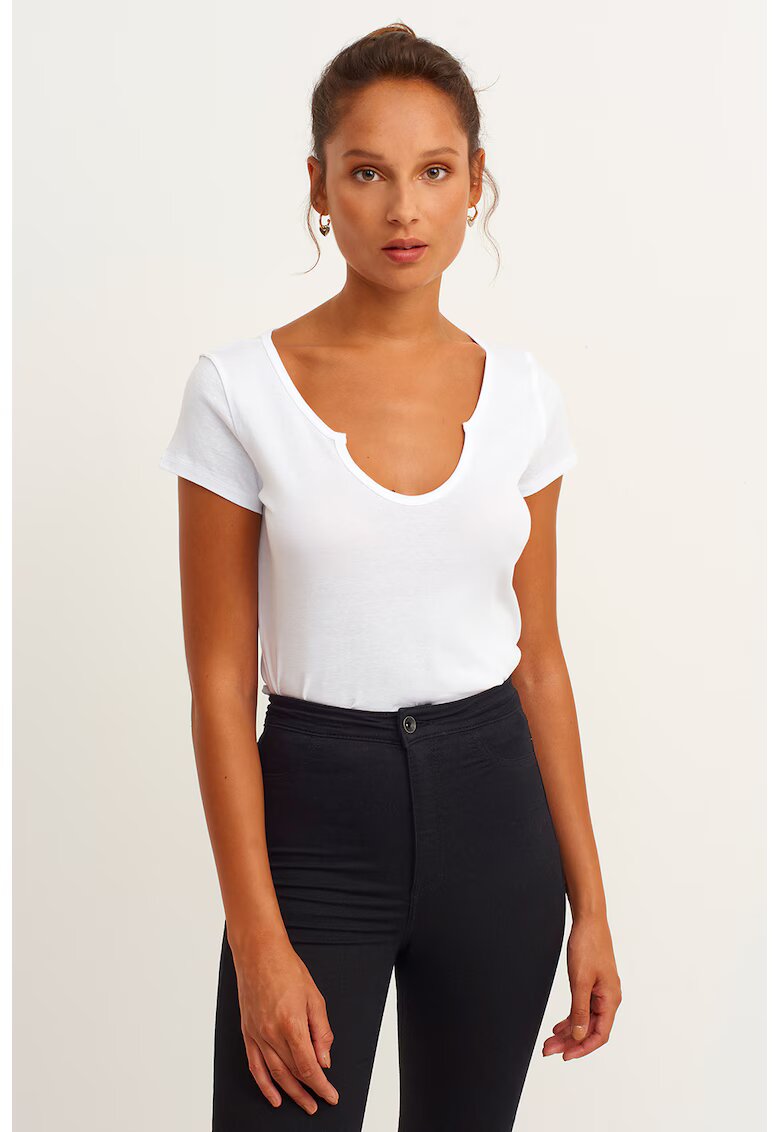 OXXO Tricou slim-fit din bumbac - Alb optic