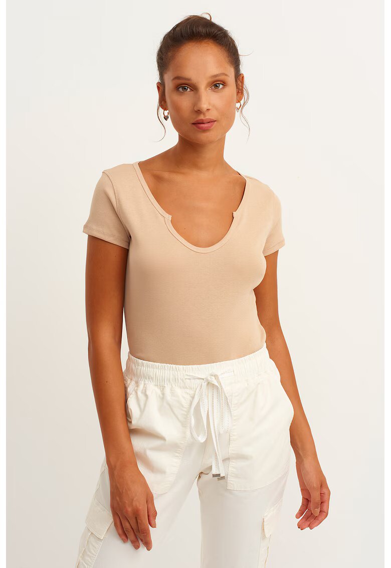 OXXO Tricou slim-fit din bumbac - Bej