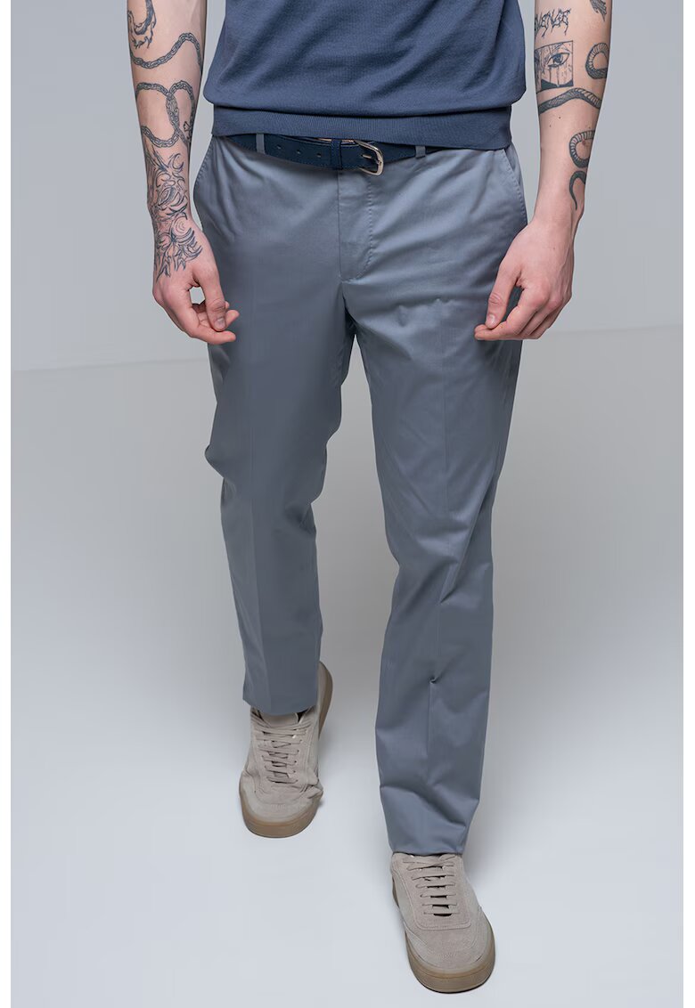 Pal Zileri Pantaloni chino cu buzunare oblice - Albastru prafuit