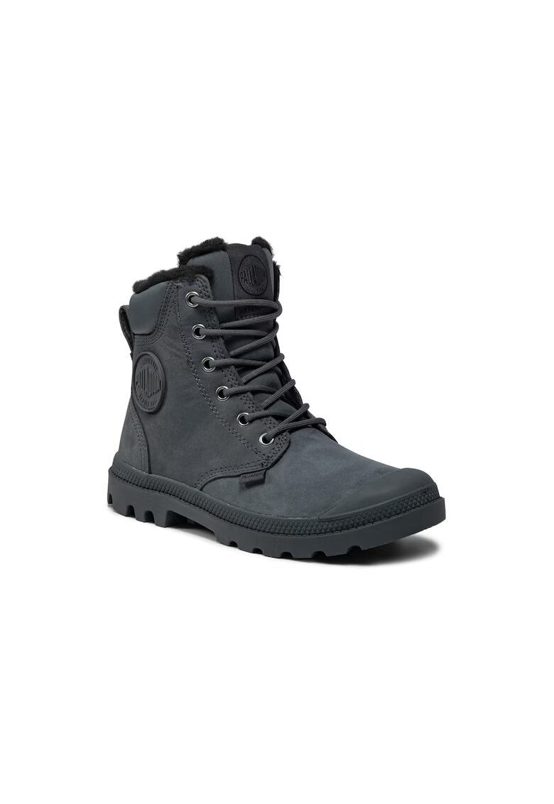 Palladium Ghete copii - 209130508 - Piele naturala/Piele nabuc - Gri -