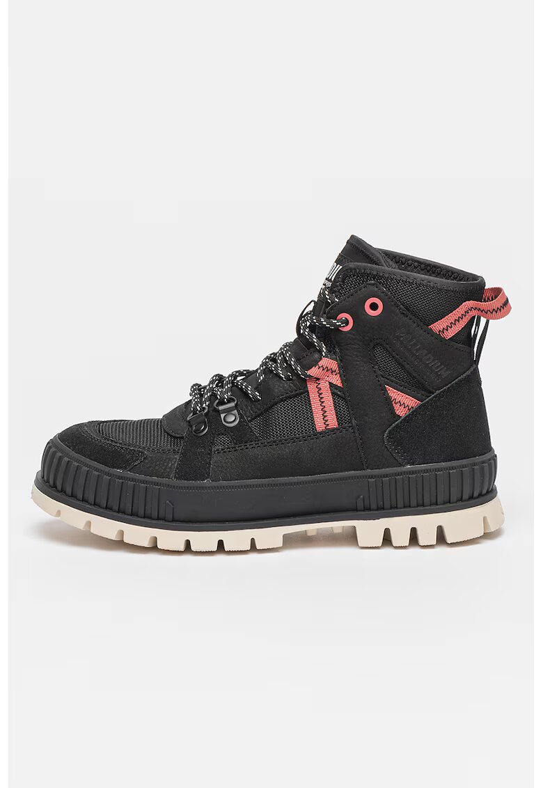Palladium Ghete cu garnituri de piele intoarsa Pallashock Outcity - Negru