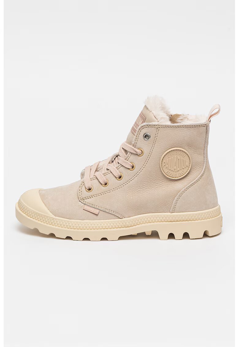 Palladium Ghete de piele nabuc Pampa - Maro taupe deschis