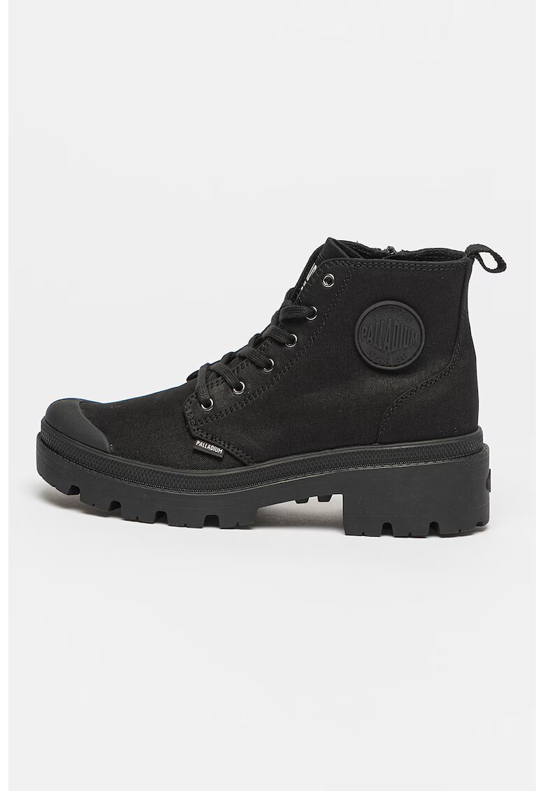 Palladium Ghete usoare cu toc masiv Pallabase Twill - Negru