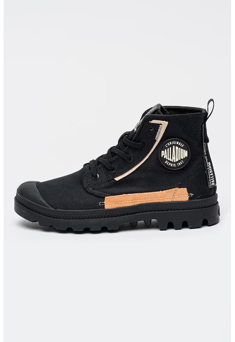 Palladium Pantofi sport din material textil Pampa - Negru/Portocaliu