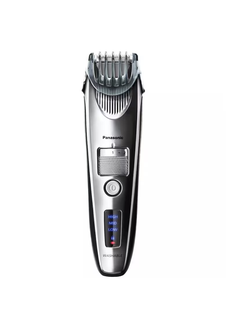 Panasonic Trimmer - lavabil - motor liniar de mare viteza - 1-10mm - 19 de trepte - accesoriu pentru finisare precisa - Li-ion - Argintiu - Argintiu