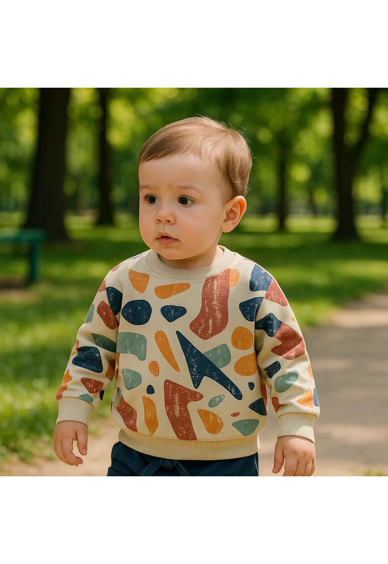 Panco Bluza cu maneca lunga si imprimeu colorat - Moments - Multicolor - pentru baietei - Bej