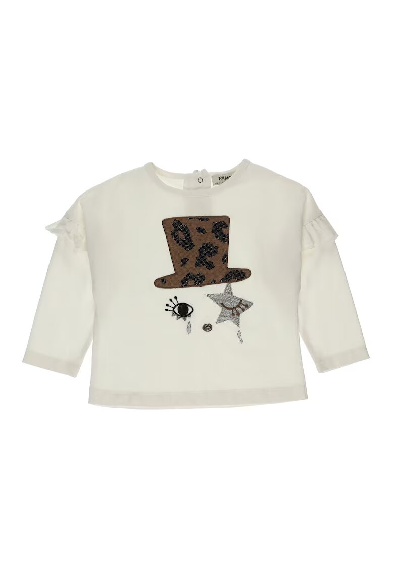 Panco Bluza subtire cu maneca lunga - Chic - Ecru - pentru fetite - Ecru