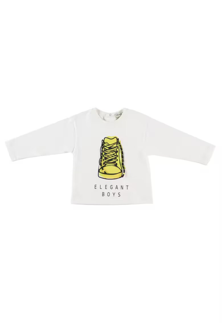 Panco Bluza subtire cu maneca lunga si imprimeu - Elegant - Ecru - pentru baietei - Ecru