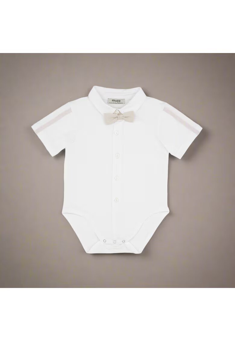 Panco Body cu maneca scurta - cu guler si papion - Party - Ecru - pentru baietei - Ecru
