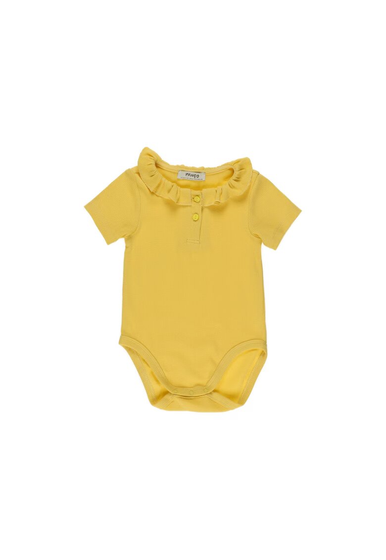 Panco Body cu maneca scurta si volan la guler - - Cude Friend - Galben - pentru fetite - Galben
