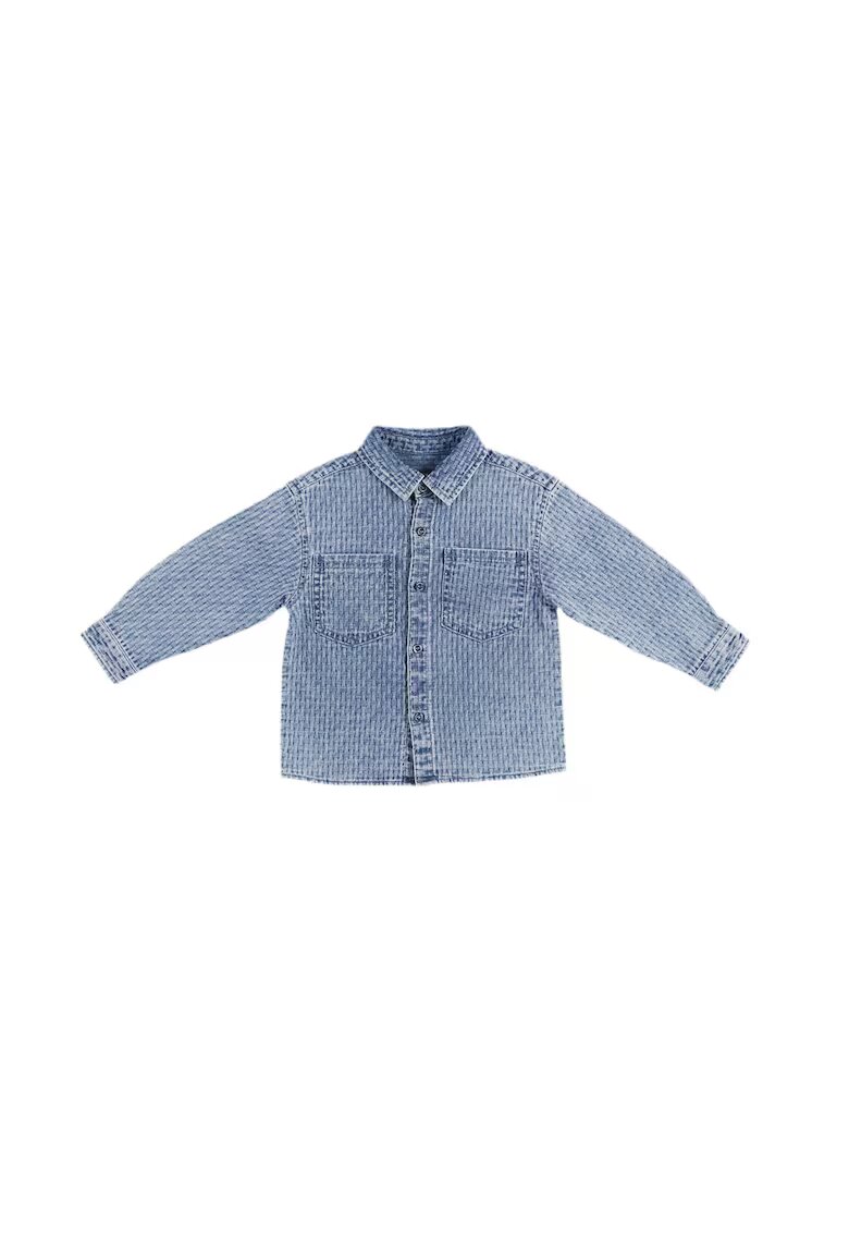 Panco Camasa de blugi cu model texturat - Gaming Mode - Albastru Denim - pentru baietei - Albastru