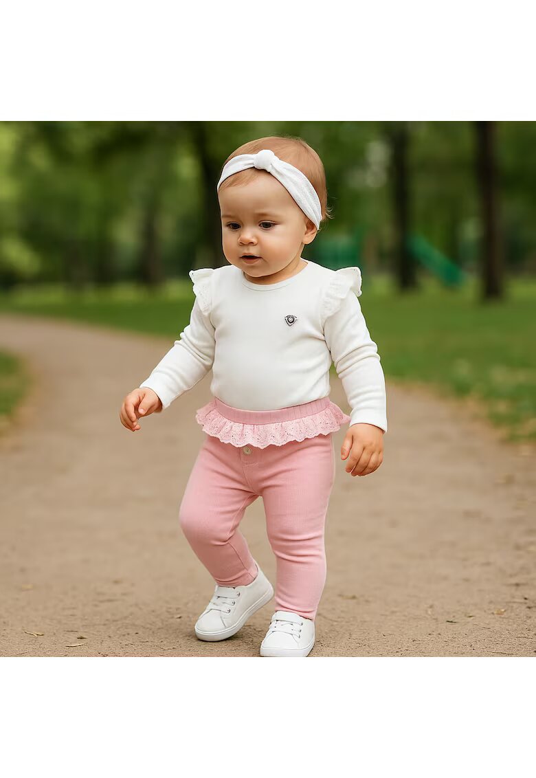Panco Colanti cu volan in talie - Dream On - Roz Pudrat - pentru fetite - Roz pudrat