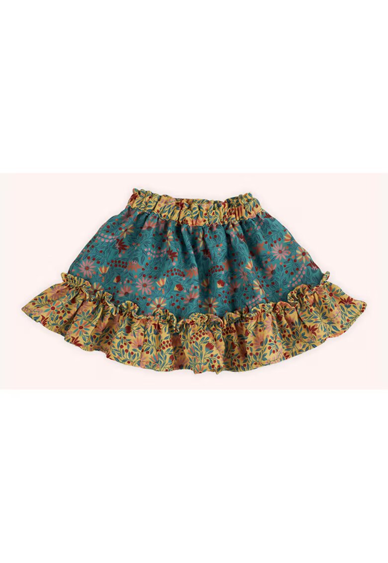 Panco Fusta cu volanas - - Retro Journey - Verde si Galben - pentru fetite - Verde