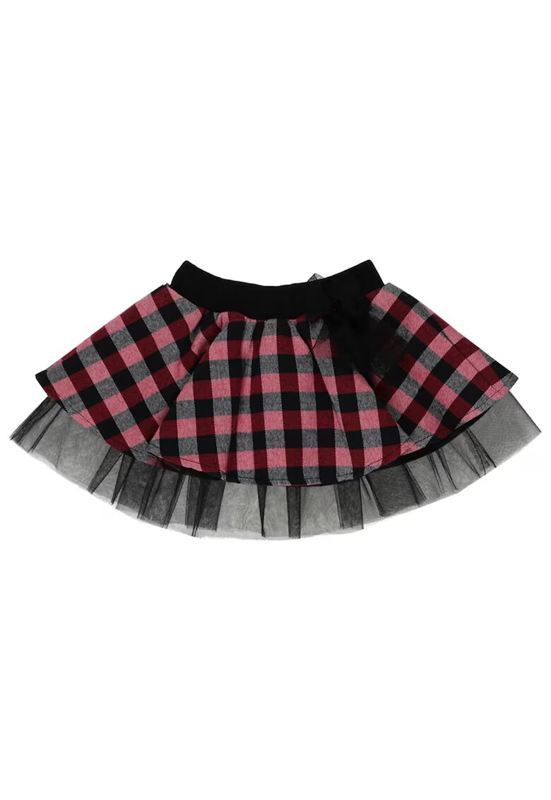 Panco Fusta tutu cu tull si model in carouri - - Pretty - Rosu si Negru - pentru fetite - Rosu