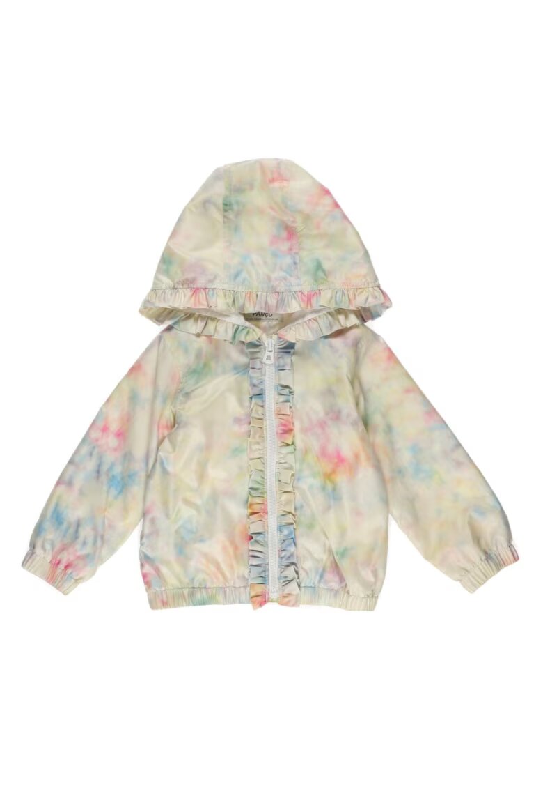 Panco Geaca impermeabila cu volan - Rainbow - Multicolor - pentru fetite - Alb