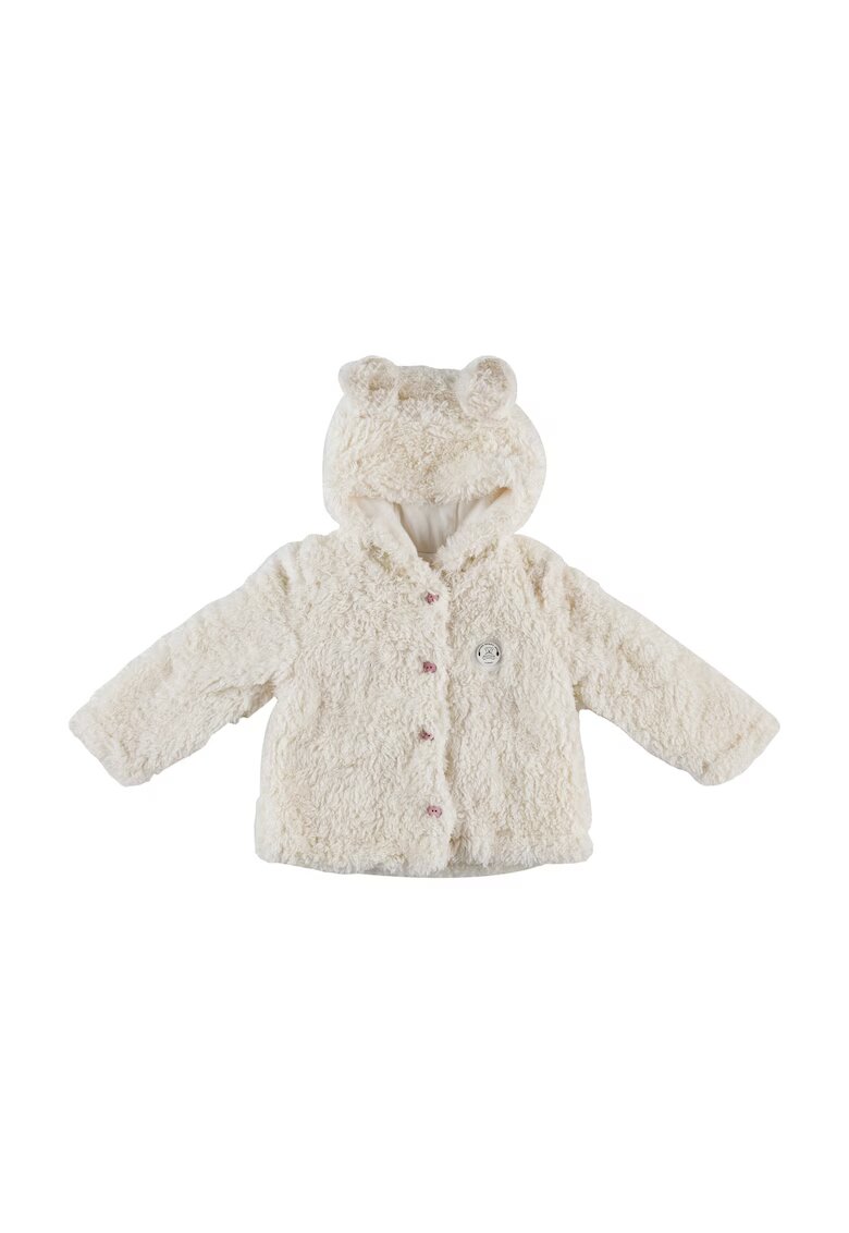 Panco Jacheta Teddy cu gluga si urechiuse - - Cute Bear - Ecru - pentru fetite - Ecru