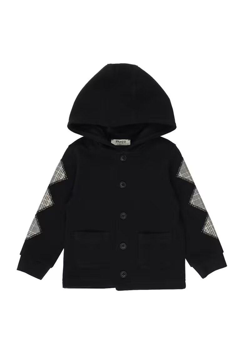 Panco Palton tip hanorac - cu gluga si nasturi - - Happy Camp - Negru - pentru baieti - Negru