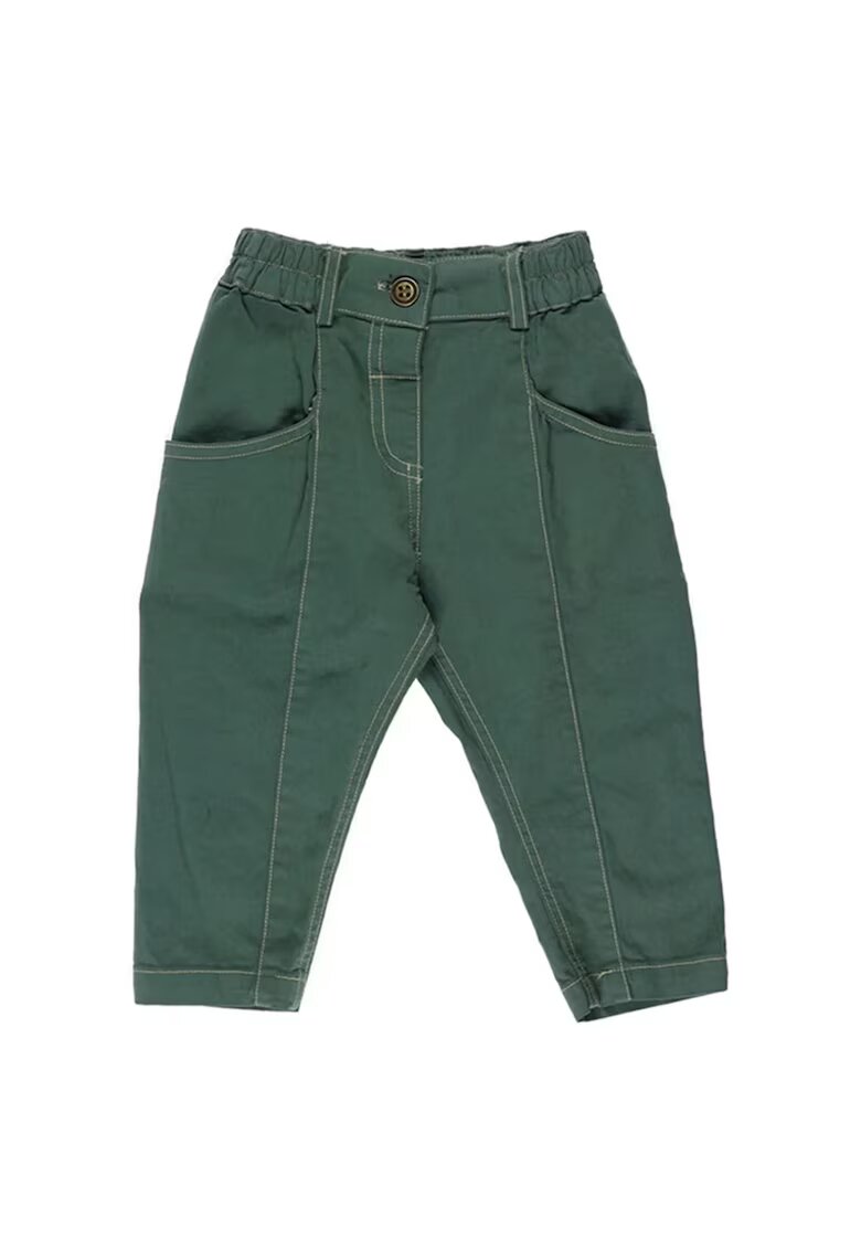 Panco Pantaloni casual cu elastic in talie - - Dinosaur - Verde Inchis - pentru baieti - Verde