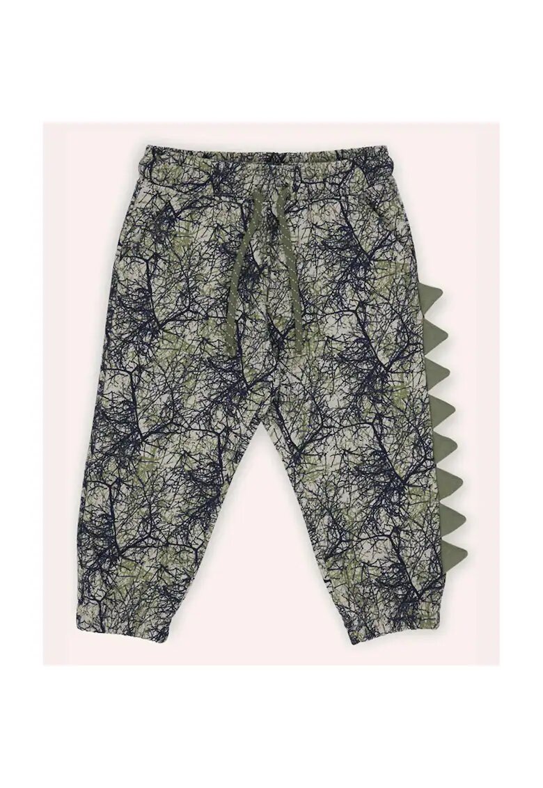 Panco Pantaloni de trening lungi cu model Dinozaur - - Authentic Threads - Bej & Kaki - pentru baieti - Bej