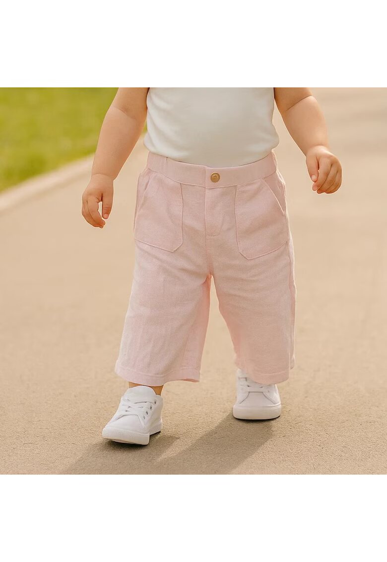 Panco Pantaloni largi cu pliuri -Star Light - Roz - pentru fetite - Roz
