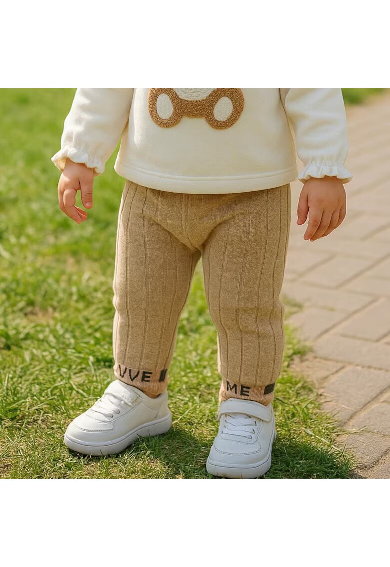Panco Pantaloni lungi tricotati - - Minimal Optimist - Bej - pentru fetite - Bej