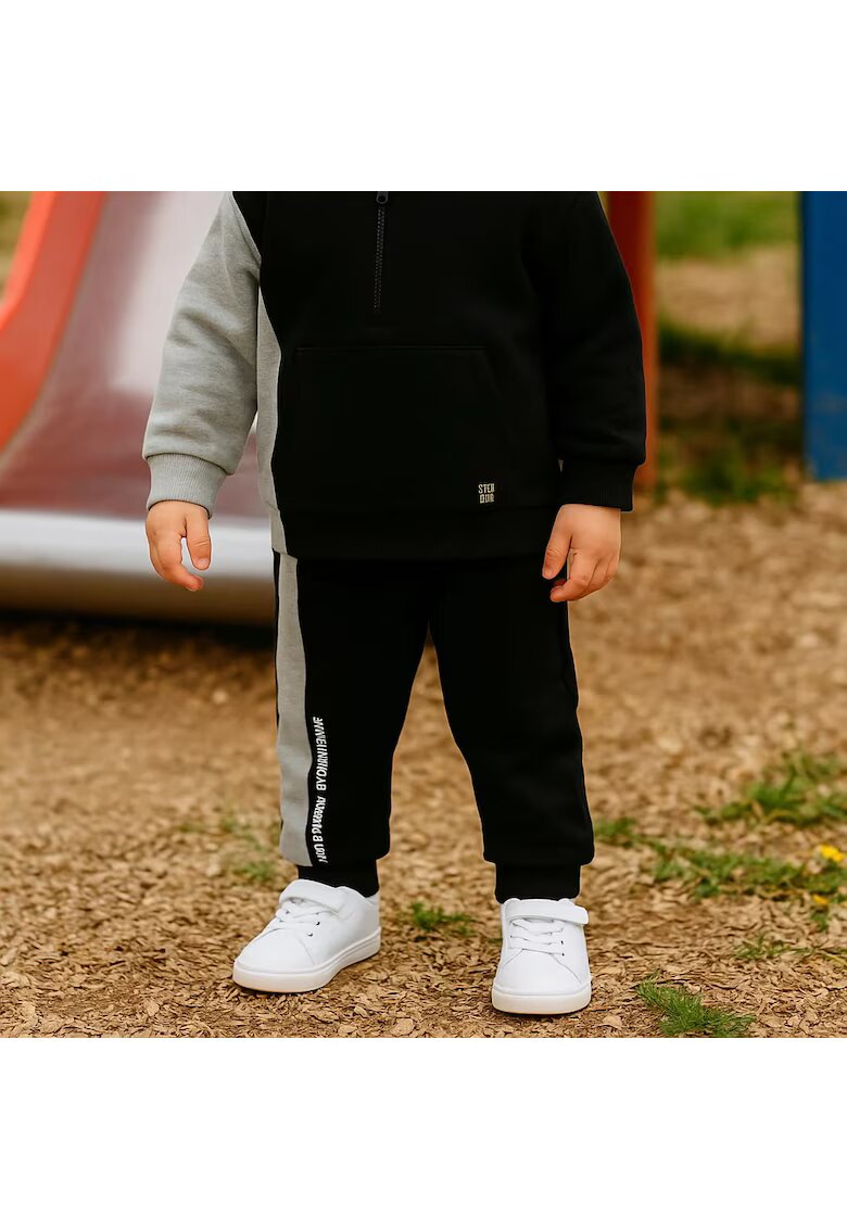 Panco Pantaloni sport cu dunga laterala Gri - City Boys - Negru si Gri - pentru baietei - Negru