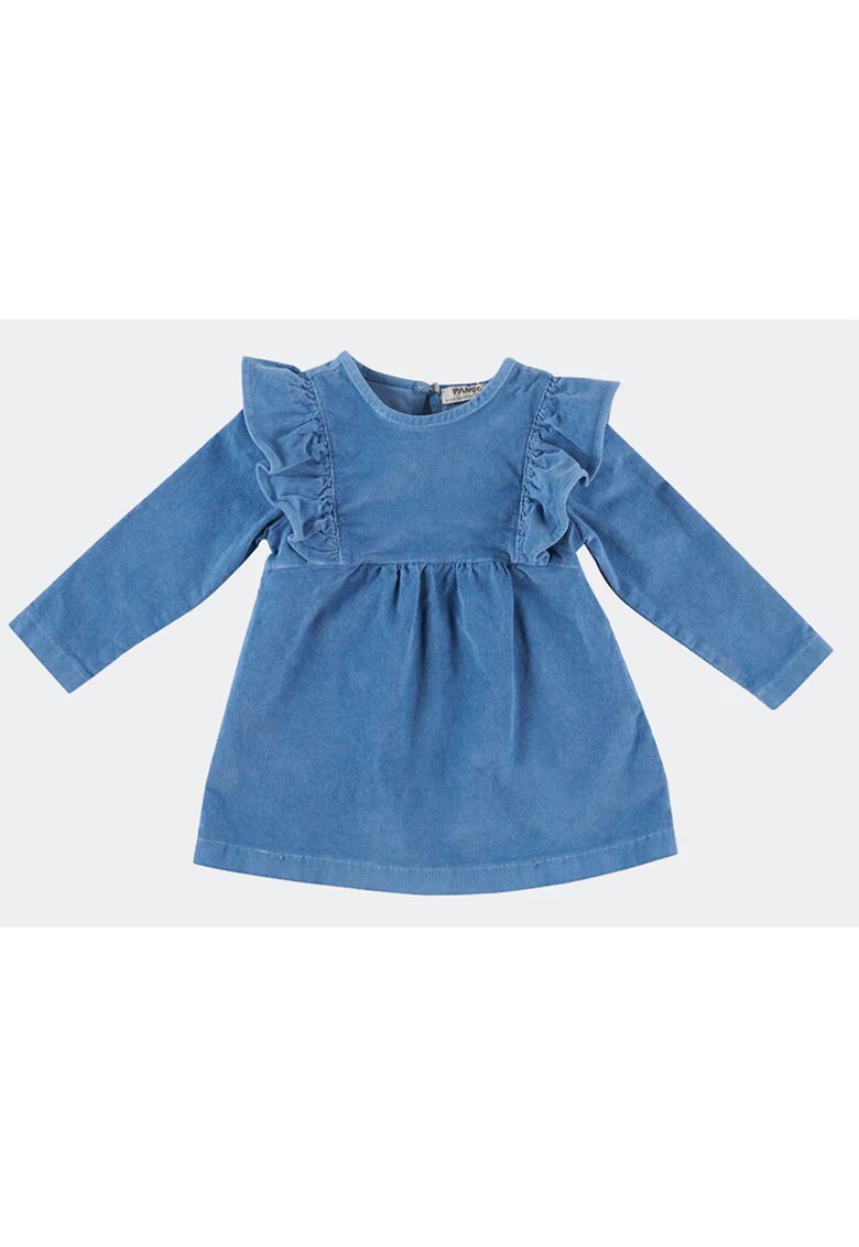Panco Rochie babydoll cu maneca lunga si volanas - - Braverry - Albastru - pentru fetite - Albastru