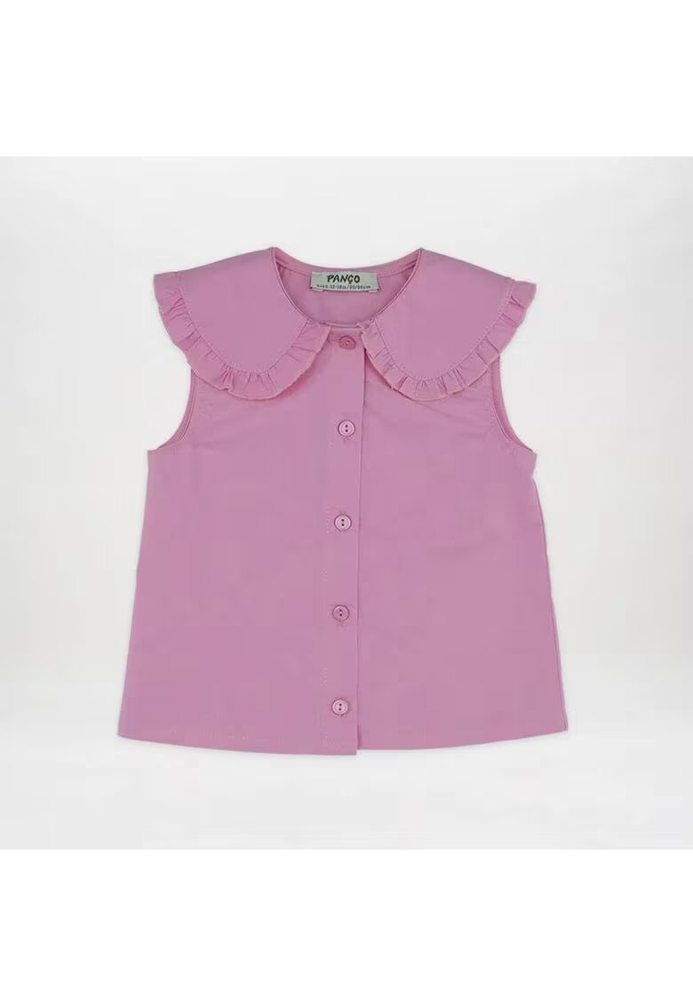 Panco Top cu guler si nasturi - Stella - Roz - pentru fetite - Roz