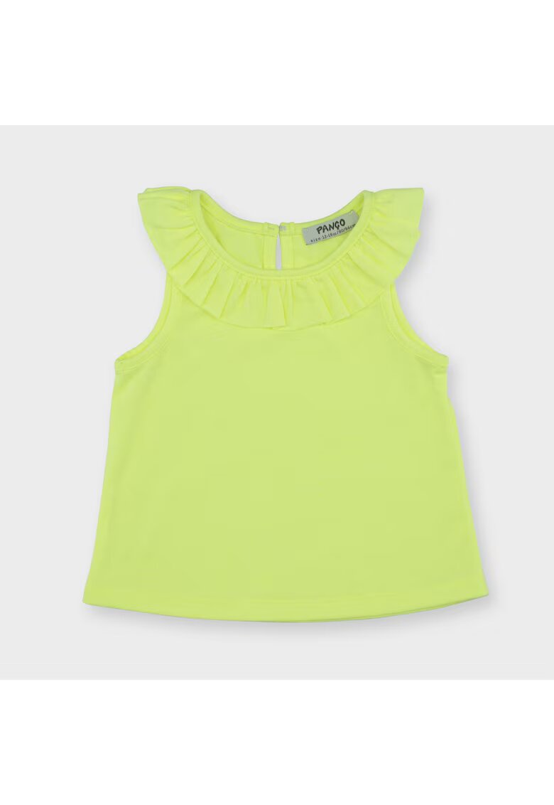 Panco Top cu guler volan - Elena - Galben Fosforescent - pentru fetite - Galben