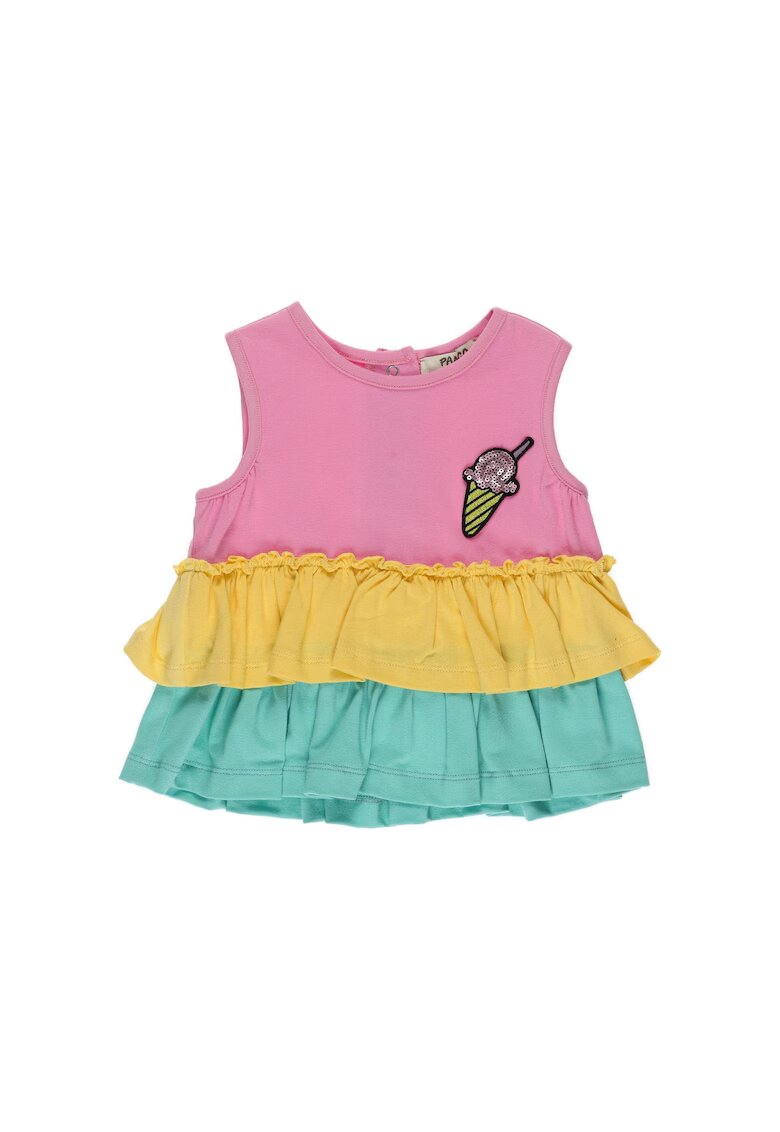 Panco Top cu volane - Surf Up - multicolor - pentru fetite - Roz