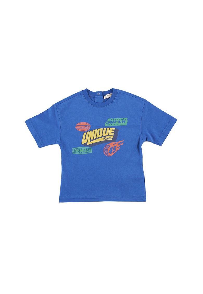 Panco Tricou cu imprimeu - Fast Wheels - Albastru Electric - pentru baietei - Albastru electric