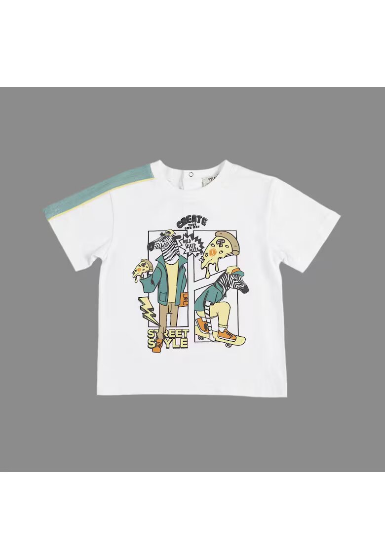 Panco Tricou cu imprimeu zebra - Super Skater - Alb - pentru baietei - Alb